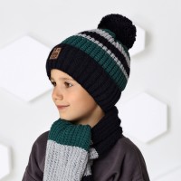 Detské čiapky - zimné - chlapčenské so šálom - model - 2/885